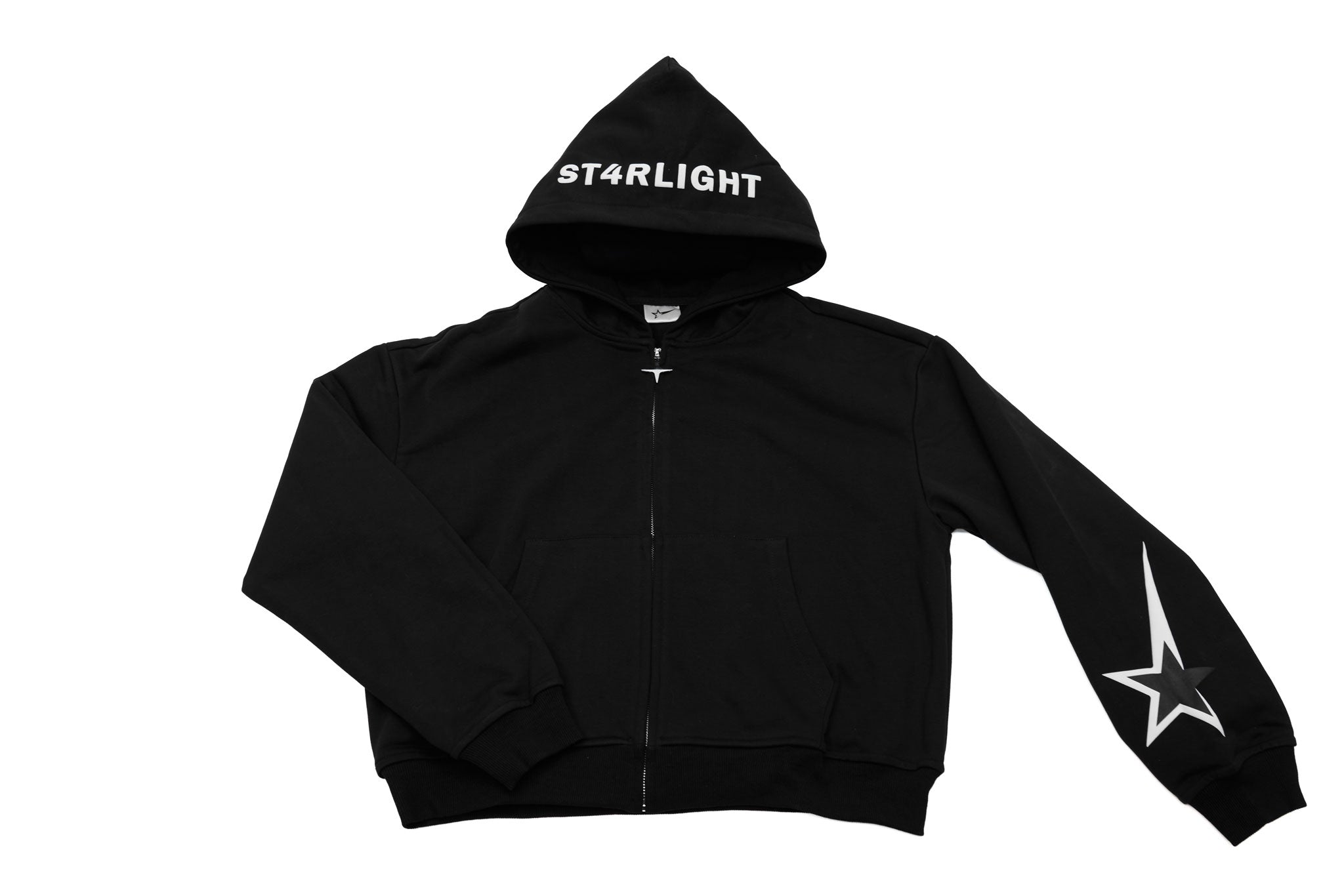 BLACK ZIPPER HOODIE